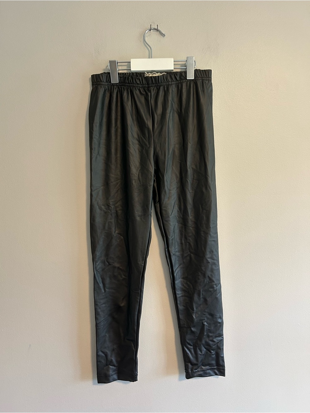 Btween girls 10 black Faux Leather pleather leggings